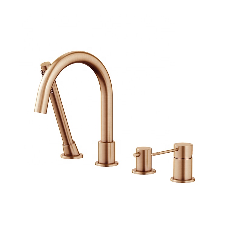 Food Snacks At Home - Rose Gold Luxury Bathtub Faucet Deck
