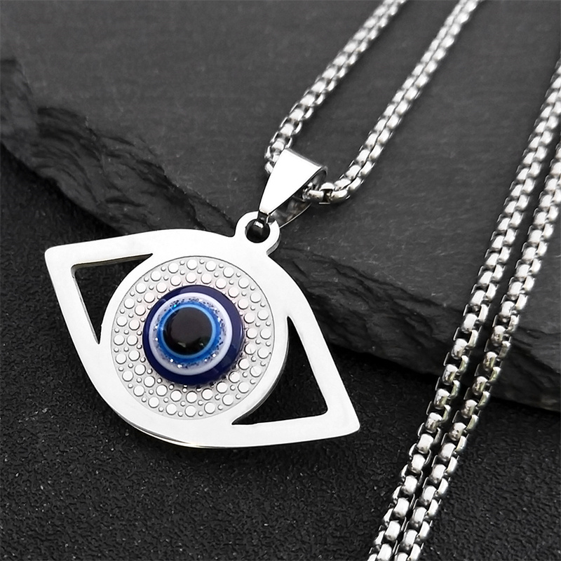 Food Snacks At Home - Islam Hamsa Evil Blue Eye Necklace