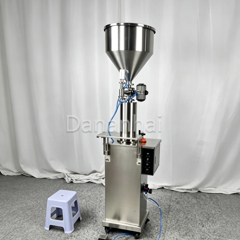 Food Snacks At Home - Pneumatic Paste Filler Machine Vertical Liquid