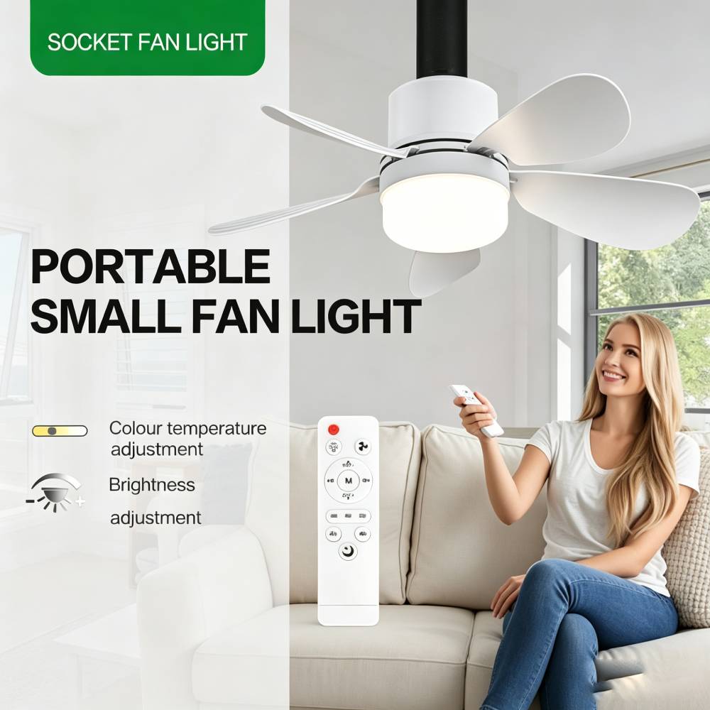 Food Snacks At Home - Socket Fan Light with Remote, Small