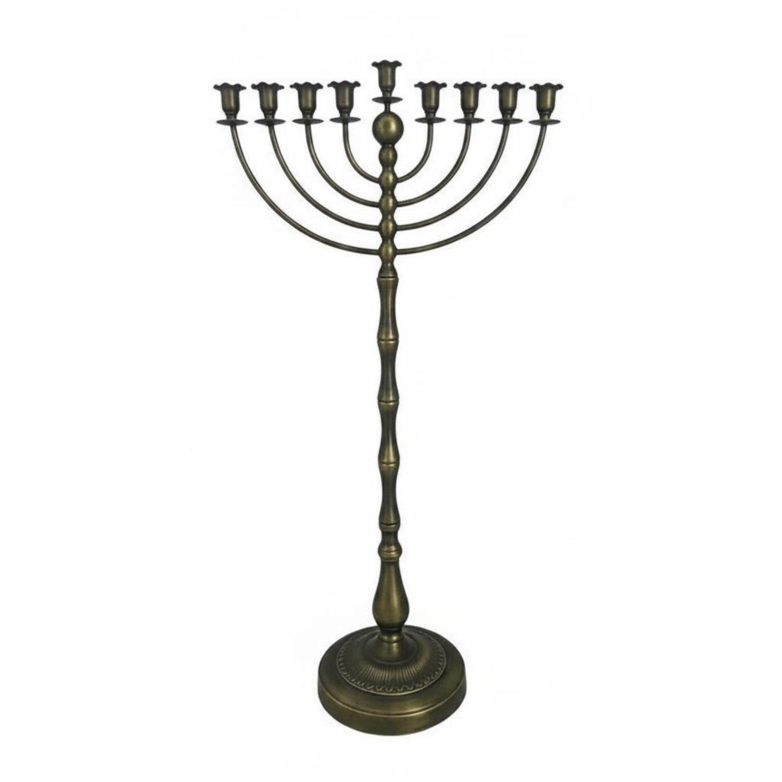 Food Snacks At Home - Antique Bronze Menorah Stand Metal Construction