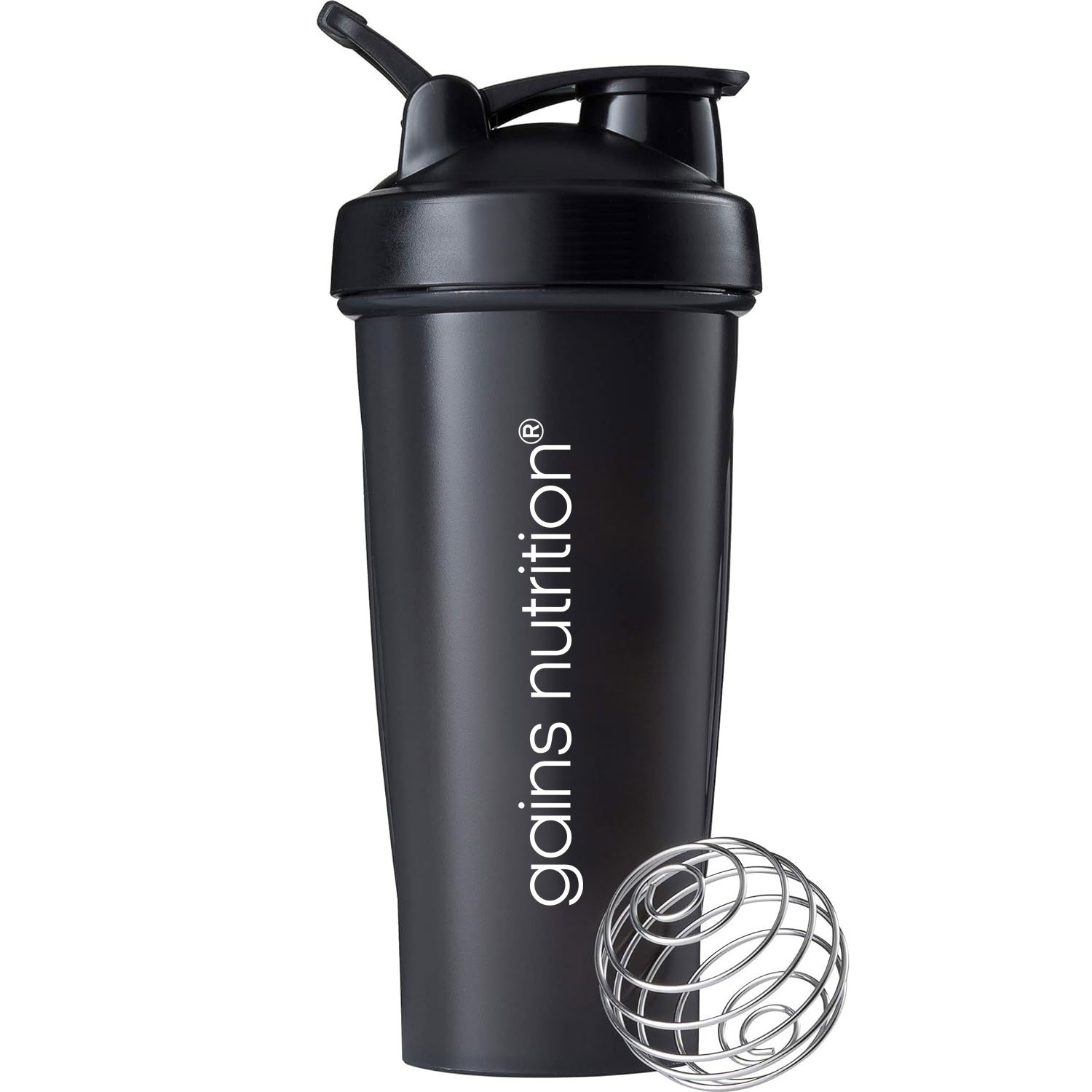 Tiger Nut Snack - Gains Nutrition Shaker Bottle | Black
