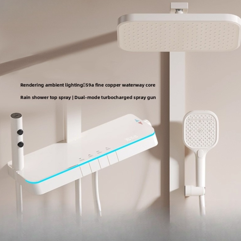 Food Snacks At Home - Gun Gray Digital Display Shower Set,