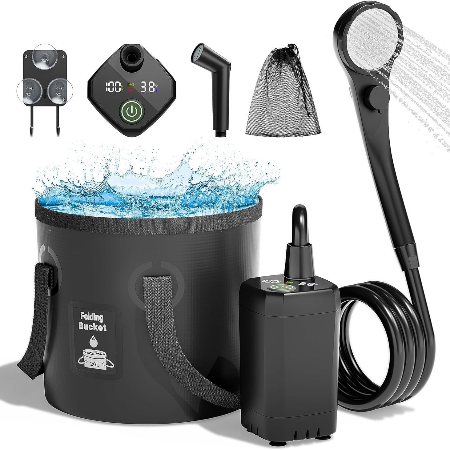 Food Snacks At Home - Portable Self-Priming Electric Outdoor Shower Simple