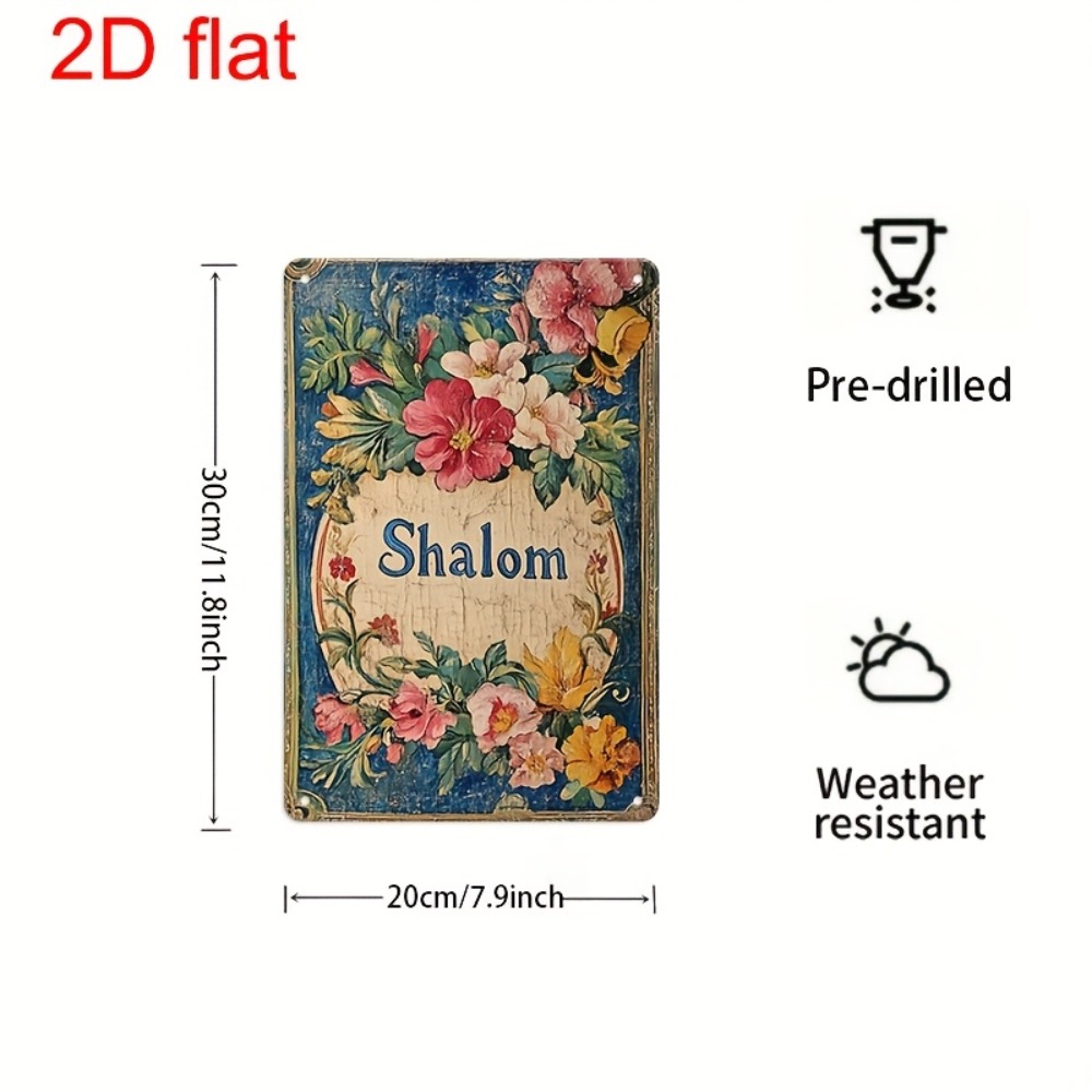 Food Snacks At Home - CIFBUY Vintage Floral Shalom Aluminum Wall