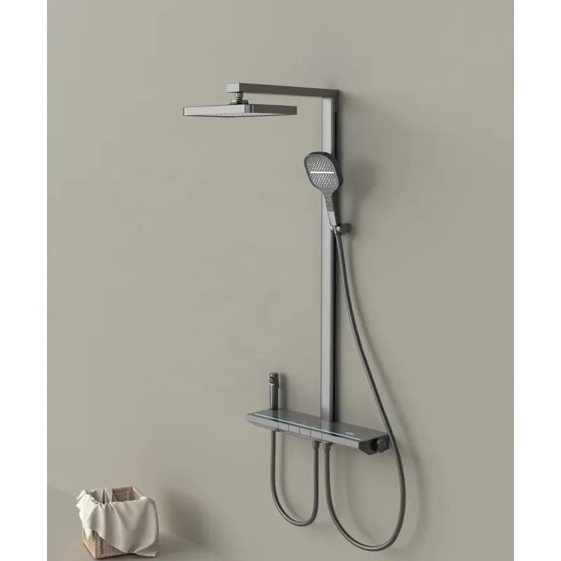 Food Snacks At Home - Gray Luxurious Chrome Plated Bathroom Shower