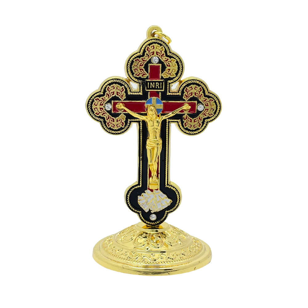 Food Snacks At Home - New2026 Catholic Standing Crucifix Gold Enamel