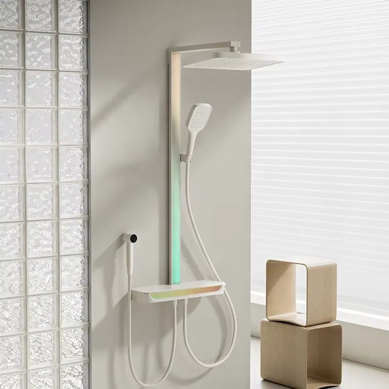 Food Snacks At Home - Brass Digital Waterfall Shower Set Wall