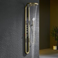 Brushed Gold Rain Shower Head  - Food Snacks At Home review and price