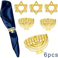 6Pcs Hanukkah Menorah Napkin R - Food Snacks At Home review and price